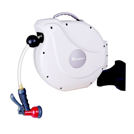 Gartenkraft 5/8" Nw Retractable Hose Reel with 20M/65' Hose, Off-White