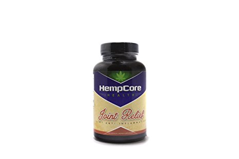 HempCore Joint Relief Anti-Inflammation Joint Supplement with Hemp, Glucosamine and Chondroitin, 120 capsules, All Natural, for Joint Support