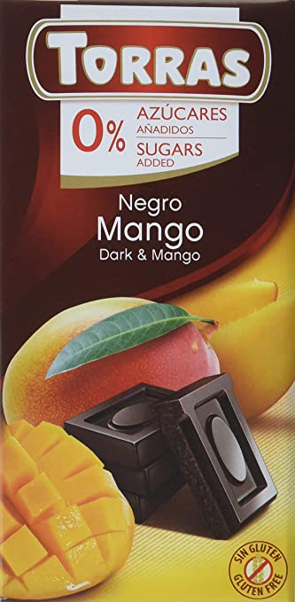 Torras No Added Sugar Dark Mango Chocolate Bar 75 g