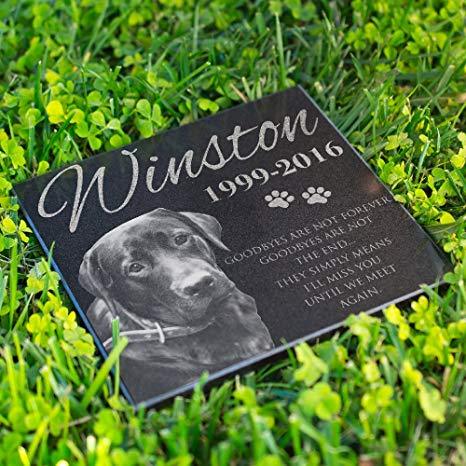 Lara Laser Works Personalized Dog Memorial with Photo Free Engraving MDL1 Customized Grave Marker