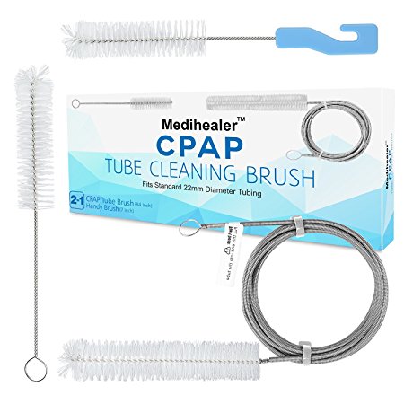 Medihealer CPAP Tube Hose Cleaning Brush,CPAP Mask Cleaner Brush,Supplies for Standard 22mm Diameter Tubing,Stainless Steel 7 Feet and 7 Inch Handy Brush,Pack of 3