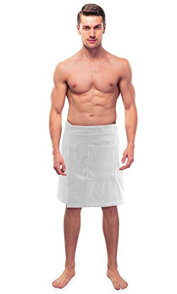 TURKUOISE TURKISH TOWEL Turkuoise Men's 100% Cotton Terry Velour Bath Towel Wrap Made in Turkey