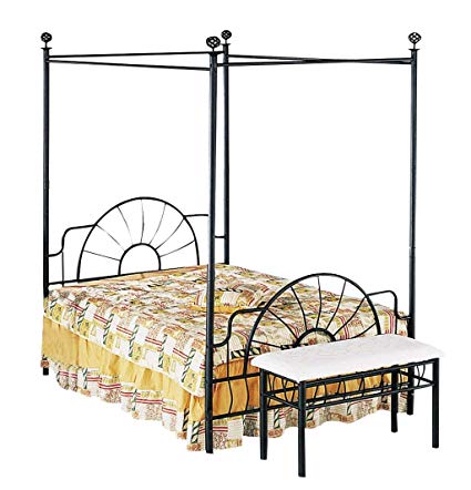 ACME 02084F Sunburst Full Canopy Bed HB/FB, Black Finish