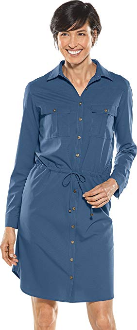 Coolibar UPF 50  Women's Travel Shirt Dress - Sun Protective