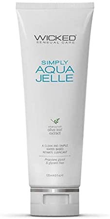 Wicked Sensual Care Simply Aqua Jelle Water Based Lubricant - Made Without Glycerin, Propylene Glycol or Parabens and are Vegan and Cruelty Free- - 4 Oz