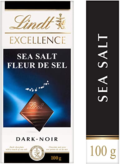 Lindt Excellence Sea Salt Dark Chocolate, Bar, 100g