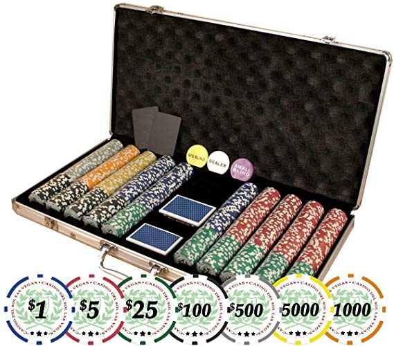 DA VINCI Set of of 750 Casino Del Sol 11.5 gram Poker Chips w/Case, Cards, Dealer Buttons, 2 Cut Cards