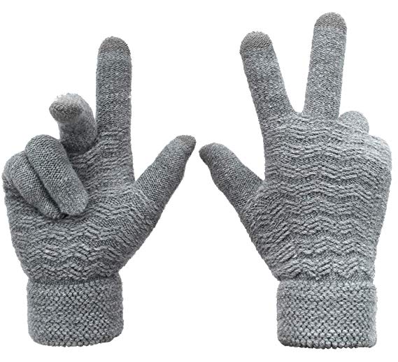 Arctic Paw Men's 3 Finger Touchscreen Sensitive Knit Winter Gloves