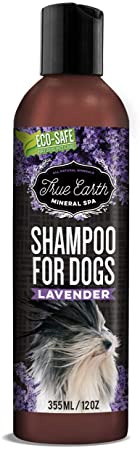 TrueEarth lavender natural mineral shampoo for dog/puppy. No soap no oatmeal formula. Best for dogs with dry,itchy,allergy or sensitive skin. No conditioner required.Clean and fresh smell after wash.