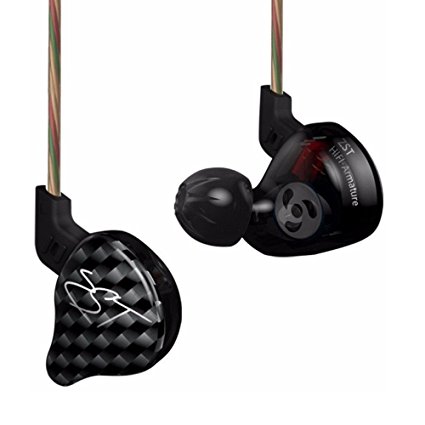 Hybrid Earphones Yinyoo KZ ZST Balanced Armature Dynamic Dual Driver Stereo in Ear Headphone HIFI Bass Headset In-ear Earphones (carbon no mic)
