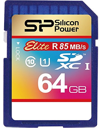 Silicon Power 64GB SDXC R85MB/s C10 UHS-1 Elite Memory Card (SP064GBSDXAU1V10)