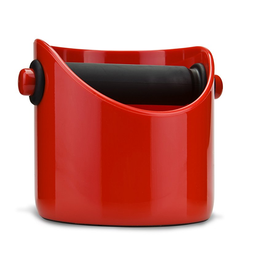 Grindenstein knock-off container for coffee grounds, red
