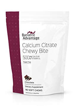 Bariatric Advantage - 500mg Calcium Citrate Chewy Bite - Chocolate, 90 Count
