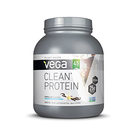 Vega Clean Protein Powder, Vanilla, 3.43lb, 45 Servings
