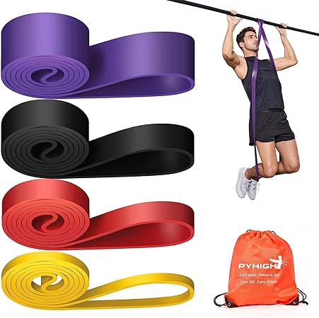 PYHIGH Resistance Bands for Working Out, 4 Resistance Bands Set Men Women, Exercise bands Pull Up Assistance Bands theraband for Stretching Muscle Training Equipment Shape Body Fitness for Home Gym