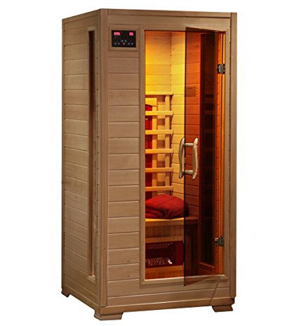 1-2 Person Hemlock Infrared Sauna w/ 3 Ceramic Heaters