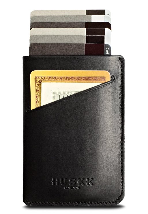 Slim Front Pocket Wallet for Men - Card Holder Up to 8 Cards & Cash - Italian Leather - HUSKK