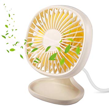 TekHome Mini Desktop Fan USB White, Electric Stand Up Desk Fan Multiple Speeds for Office, Best Powerful Plastic Table Fan 2019 for Kids, 4 Inch, AC Powered, 90°Up&Down, Top 2019 Gifts for Women.