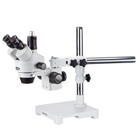 AmScope 7X-45X Zoom Trinocular Stereo Microscope Boom Mounted