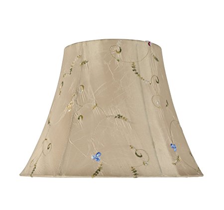 Aspen Creative 30017 Transitional Bell Shape Spider Construction Lamp Shade in Gold, 13" wide (7" x 13" x 9 1/2") (COLORS WILL VARY)
