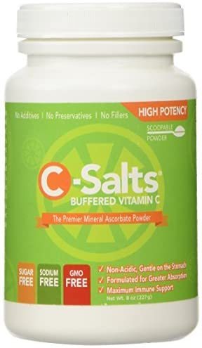 C-Salts Buffered Vitamin C Powder (1000mg - 4000mg), 43  Servings, 0.5 lbs (8oz)