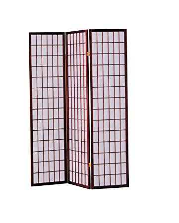 ACME 02277 Naomi 3-Panel Wooden Screen, Cherry Finish