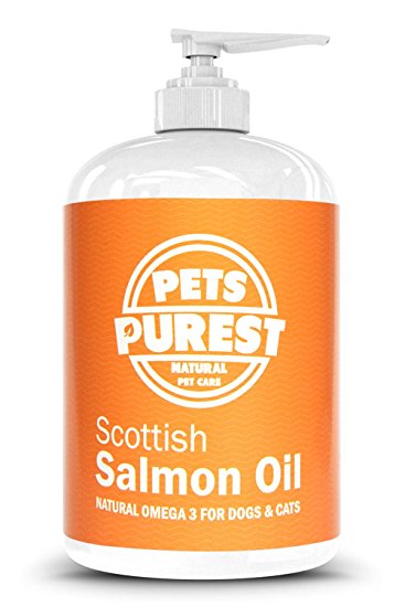 Pets Purest - 500ml - 100% Natural Premium Food Grade Pure Scottish Salmon Oil. Omega 3 Supplement for Dogs, Cats, Horses & Pets. Promotes Coat, Joint and Brain Health