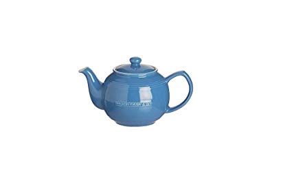 Mason Cash Original Stoneware Teapot and Stainless Steel Infuser Set, 37-Fluid Ounces, Blue