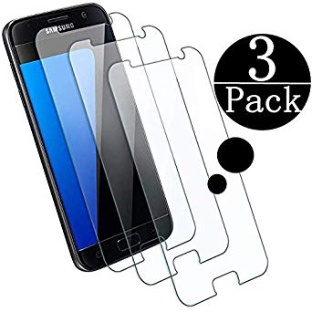 [3 - Pack] Galaxy S7 Tempered Glass Screen Protector,Pobetma 9H Hardness,Bubble Free [Case Friendly] Screen Protector Compatible Samsung Galaxy S7