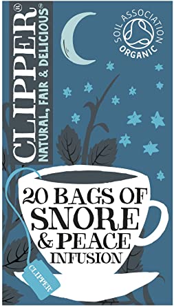 Clipper Organic Infusion Snore and Peace Organic Chamomile, Lemon Balm and Lavender Enveloped 20 Teabags 30 g (Pack of 6)