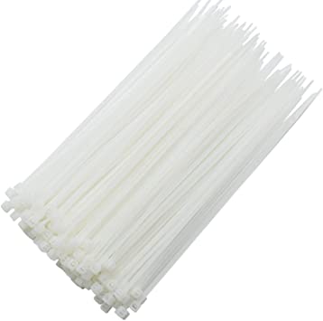 Gargar 200 Pack 6" Inch Cable Zip Ties Heavy Duty,Self-Locking Nylon Cable Wire Ties with 18lb Strength,White Ties Straps,Zipties, UV Resistant Plastic Wire Ties for Indoor and Outdoor