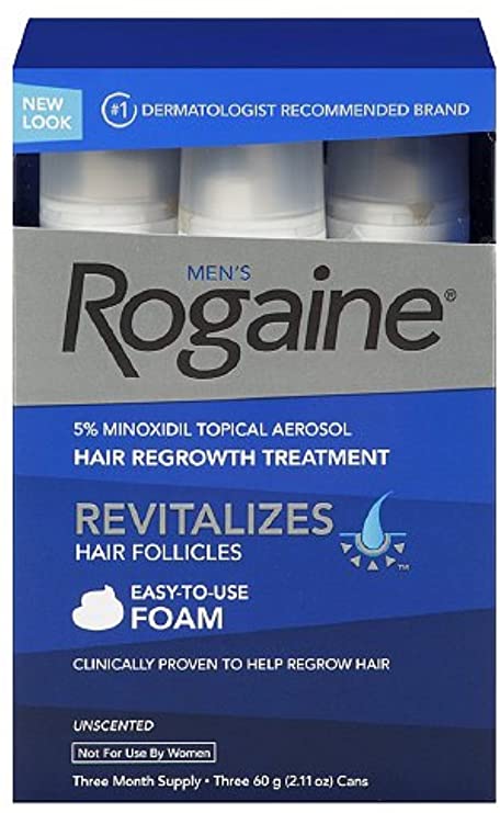 Rogaine Men's Easy-To-Use Foam 6.33 oz, 3 ea (Pack of 2)