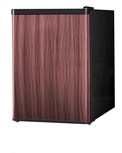 Midea WHS-87LWD1 Compact Single Reversible Door Refrigerator and Freezer, 2.4 Cubic Feet, Wood Like Finish