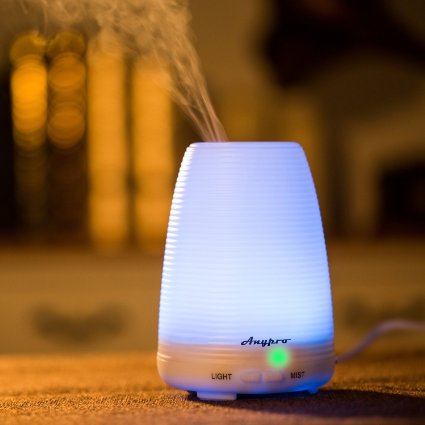 Aroma DiffuserAnypro 100ml Aromatherapy Essential Oil Diffuser Air PurifierUltrasonic Cool Mist Humidifier for Home and Office
