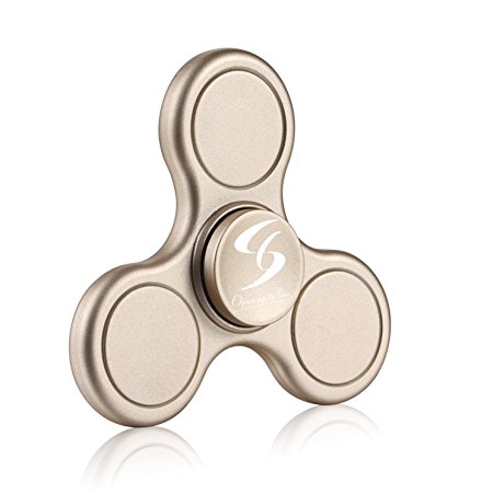 Fidget Spinner, Anti-Anxiety 360 Spinner Helps Focusing Hand Spinner Fidget Premium Quality EDC Spinner Toy for Kids & Adults Stress Reducer Relieves ADHD Anxiety and Boredom (Gold)