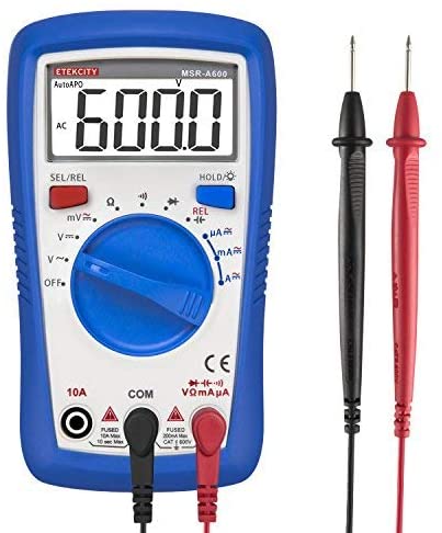 Etekcity Digital Multimeter, Auto-Ranging Voltage Tester Volt Ohm Amp Meter with Continuity, Diode, Capacitance and Resistance Test, Blue, MSR-A600