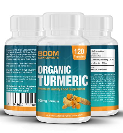 Turmeric 600mg Max Strength | 120 Organic Turmeric Capsules | 4 FULL Month Supply | Fat Loss, Anti-Inflammatory & Natural Antioxidant | Powerful Curcumin Absorption | Safe And Effective | Best Selling Anti-oxidant Pills | Manufactured In The UK! | 30 Day Money Back Guarantee