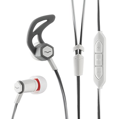 V-MODA Forza In-Ear Hybrid Sport Headphones with 3-Button Remote & Microphone - Samsung and Android Devices, White