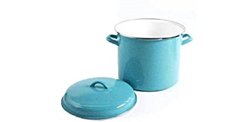 The Pioneer Woman Vintage Speckle 12-quart Stock Pot with Hollow Side Handles- Turquoise