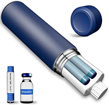 48H Insulin Pens Cooler Travel Case TSA Approved Diabetic Medicine Travel Cooler, Portable Insulin Medical Cooler-Blue