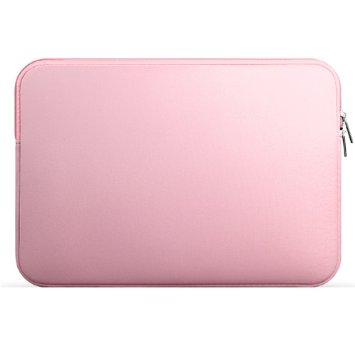 RAINYEAR 15" Soft Neoprene Water Resistant Macbook Pro Laptop Sleeve Case Slim Padded Computer Sleeve Bag for 15-15.4 Inch Apple Mac/Ultrabook, Lenovo/Dell/Acer/Samsung/Asus Laptop(Pink)