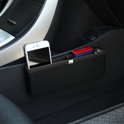 KMMOTORS Ultra Slim Side Pocket Black,Car Seat Side Organizer,Car Pockets