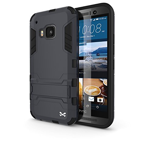HTC One M9 Case, Ghostek Armadillo 2.0 Series Slim Premium Protective Armor Hybrid Impact Fitted Cover Carrying Case | Screen Protector | Kickstand | Ultra Fit Exchange (Dark Navy)