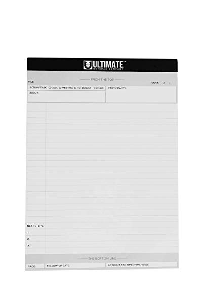 Ultimate Legal Pad 3 PACK (White - 8-1/2 x 11-3/4) Professional List Writing and Organizational Support | Legal Rule, Quality Paper | Pre-Numbered Lines, Summary, Actionable Fields