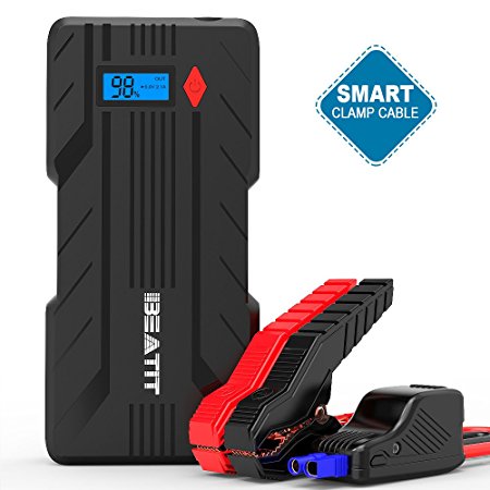 BEATIT 1200A Peak Jump Starter Car Battery Booster (Up to 7.2L Gas or 6.0L Diesel Engines) 12V Auto Battery Booster Phone Charger Power Pack with Smart Jumper Cables