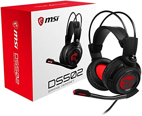 MSI Gaming Headset with Microphone, Enhanced Virtual 7.1 Surround Sound, Intelligent Vibration System (DS 502)