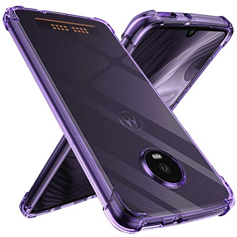 Moto Z4 Case, Moto Z4 Play Case, Raysmark [Anti-Scratches] Flexible Crystal Clear TPU Ultra [Slim Thin] Gel Premium Soft Bumper Rubber Protective Case Cover Compatible for Moto Z4 (Purple)