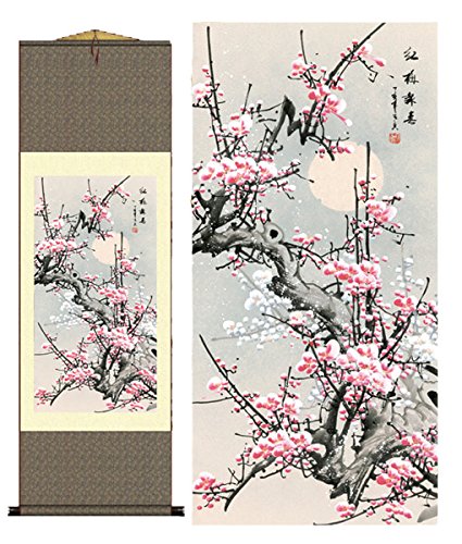 Grace Art Asian Wall Scroll, Plum Blossom