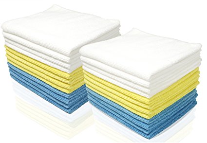 Royal Microfiber Cleaning Washcloths - 48 Pack Towels - 12 x 16 inches - Highly Absorbent, Ultra Soft and Reusable - Lint Free and Streak Free