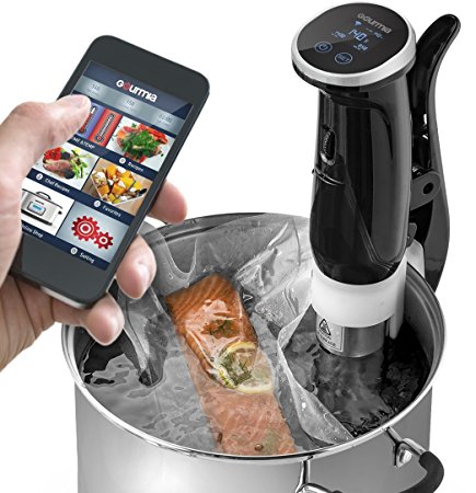 Gourmia GSV150 WiFi Sous Vide Precision Cooker Immersion Pod, 1200W Powerful & Accurate, App Controlled, 3rd Generation - Includes Free Recipe Book, Black